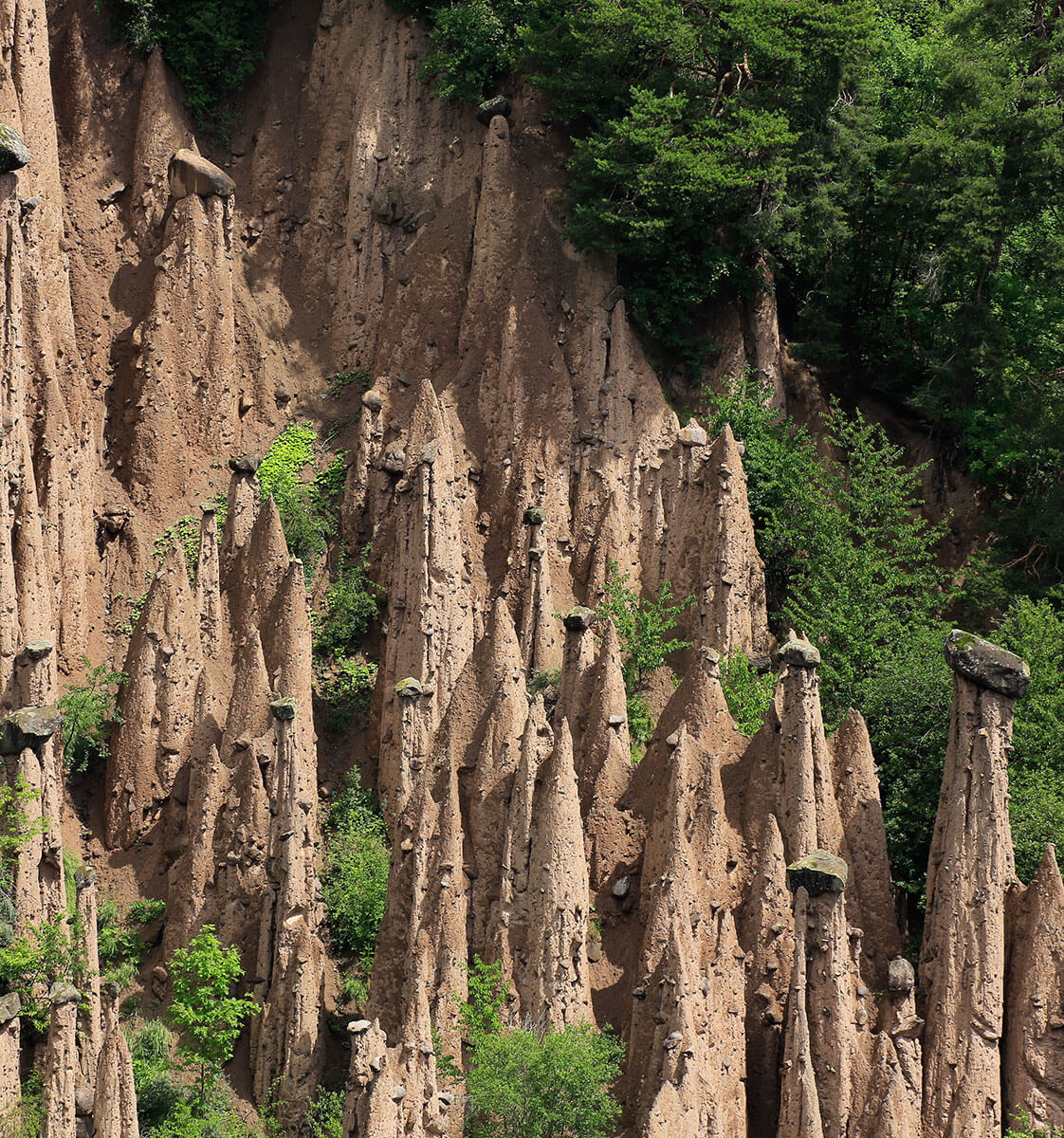 Earth pyramids in Perca - detail - Hotel Amaten