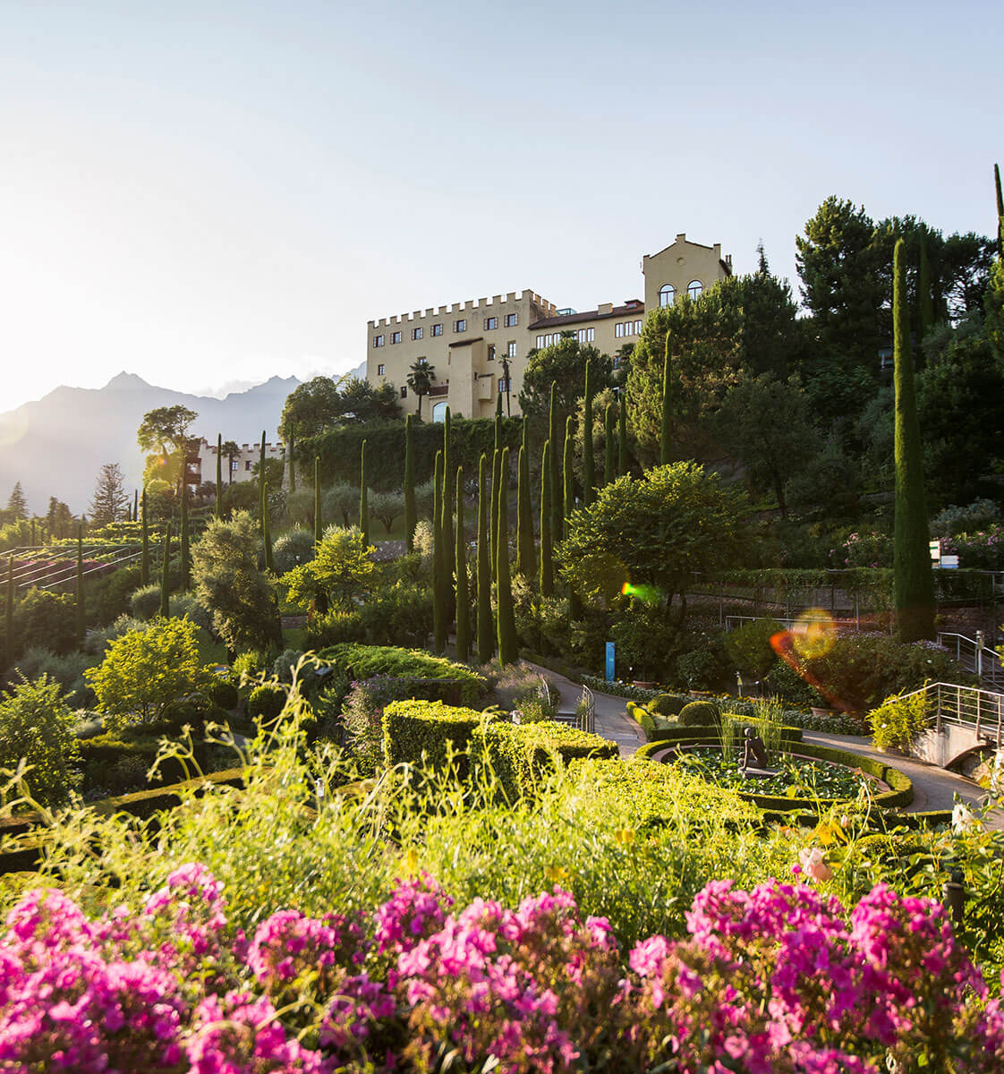 Trauttmansdorff Castle in Merano in spring - Hotel Amaten